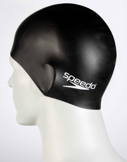 sklep pływacki aqua-swim.pl CZEPEK SILIKONOWY PLAIN FLAT SILICONE CAP BLACK SPEEDO na modelu