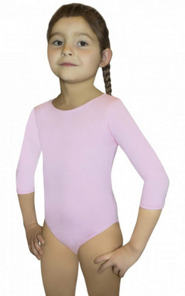 sklep pływacki aqua-swim.pl Body dla dziecka BODYSUIT GIRLS ¾ SLEEVE LEOTARD pink 152 GWINNER