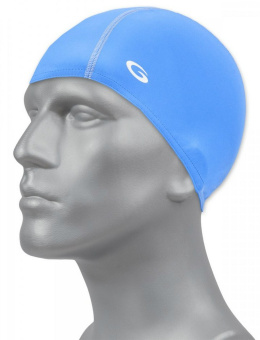 sklep pływacki aqua-swim.pl CZEPEK PŁYWACKI KĄPIELOWY NA BASEN SWIMMING CAP blue na modelu