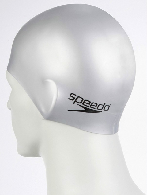 sklep pływacki aqua-swim.pl CZEPEK PŁYWACKI PLAIN FLAT SILICONE 8-709911181 szary SPEEDO na modelu sklep pływacki aqua-swim.pl CZEPEK PŁYWACKI PLAIN FLAT SILICONE 8-709911181 szary SPEEDO na modelu