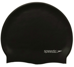 sklep pływacki aqua-swim.pl CZEPEK SILIKONOWY PLAIN FLAT SILICONE CAP BLACK SPEEDO na modelu