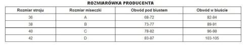 sklep pływacki aqua-swim.pl STRÓJ KĄPIELOWY KOSTIUM GÓRA BIKINI TOP 36 S ROZMIARÓWKA sklep pływacki aqua-swim.pl STRÓJ KĄPIELOWY KOSTIUM GÓRA BIKINI TOP 36 S ROZMIARÓWKA
