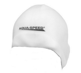 sklep pływacki aqua-swim.pl CZEPEK PŁYWACKI SILIKONOWY RACER AQUA-SPEED 05 BIAŁY