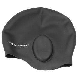 sklep pływacki aqua-swim.pl CZEPEK PŁYWACKI SILIKONOWY Z KIESZENIAMI NA USZY EAR CAP AQUA-SPEED 07 BLACK