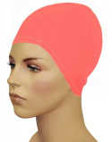 sklep pływacki aqua-swim.pl CZEPEK PŁYWACKI MATERIAŁOWY NA DŁUGIE WŁOSY BATHING CAP FOR LONG HAIR PINK na modelu