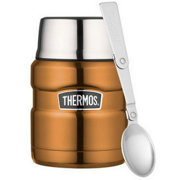 TERMOS OBIADOWY Z ŁYŻKĄ NA JEDZENIE KING 470ml miedziany
