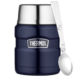 TERMOS OBIADOWY Z ŁYŻKĄ NA JEDZENIE KING 470ml granatowy
