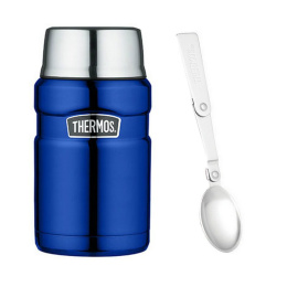 sklep pływacki aqua-swim.pl TERMOS OBIADOWY Z ŁYŻKA Thermos King 710ml DO 14h METALIC BLUE