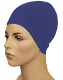 sklep pływacki aqua-swim.pl CZEPEK PŁYWACKI MATERIAŁOWY NA DŁUGIE WŁOSY BATHING CAP FOR LONG HAIR n.blue na modelu