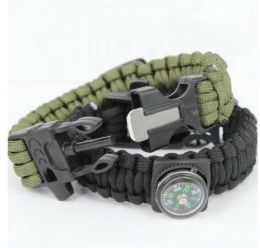 BRANSOLETKA PARACORD SURVIVAL 5w1 KOMPAS KRZESIWO