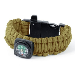 BRANSOLETKA PARACORD SURVIVAL 5w1 KOMPAS KRZESIWO