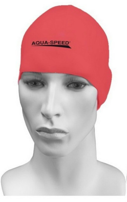 sklep pływacki aqua-swim.pl CZEPEK PŁYWACKI SILIKONOWY NA BASEN RACER AQUA-SPEED 03 RÓŻOWY PRZÓD