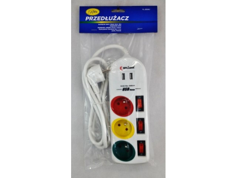 sklep pływacki aqua-swim.pl PRZEDŁUŻACZ LISTWA 3 GNIAZDA USB WYŁĄCZNIK 1.5 m opakowanie sklep pływacki aqua-swim.pl PRZEDŁUŻACZ LISTWA 3 GNIAZDA USB WYŁĄCZNIK 1.5 m opakowanie