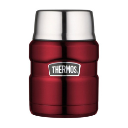 TERMOS OBIADOWY Z ŁYŻKĄ NA JEDZENIE KING 470ml RED 9h HOT