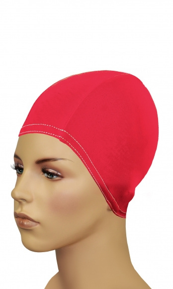 sklep pływacki aqua-swim.pl CZEPEK PŁYWACKI MATERIAŁOWY NA DŁUGIE WŁOSY BATHING CAP FOR LONG HAIR RED