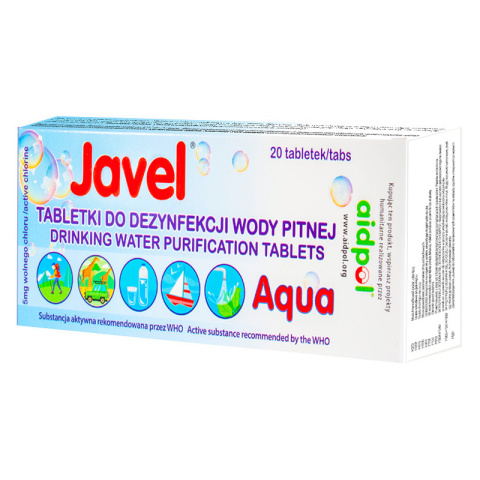 sklep pływacki aqua-swim.pl TABLETKI DO DEZYNFEKCJI WODY JAVEL AQUA 20 TABLETEK