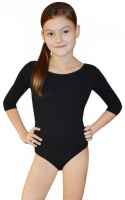 Body dla dziecka BODYSUIT GIRLS ¾ SLEEVE LEOTARD black 158 GWINNER