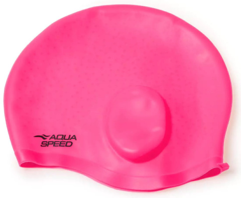 sklep pływacki aqua-swim.pl CZEPEK PŁYWACKI SILIKONOWY Z KIESZENIAMI NA USZY EAR CAP AQUA-SPEED 03 PINK