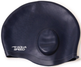 sklep pływacki aqua-swim.pl CZEPEK PŁYWACKI SILIKONOWY Z KIESZENIAMI NA USZY EAR CAP AQUA-SPEED 22 NAVY