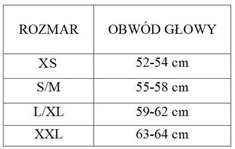 sklep pływacki aqua-swim.pl Opaska HEADBAND SERIE A THERMOline black L/XL GWINNER tabela rozmiarów