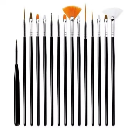 sklep pływacki aqua-swim.pl PĘDZELKI PRECYZYJNE DO MALOWANIA DETALI 15szt.