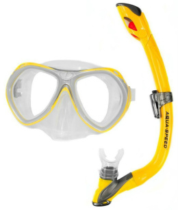 ZESTAW DO NURKOWANIA DLA DZIECI MASKA AURA FAJKA EVO 18 ŻÓŁTY AQUA-SPEED